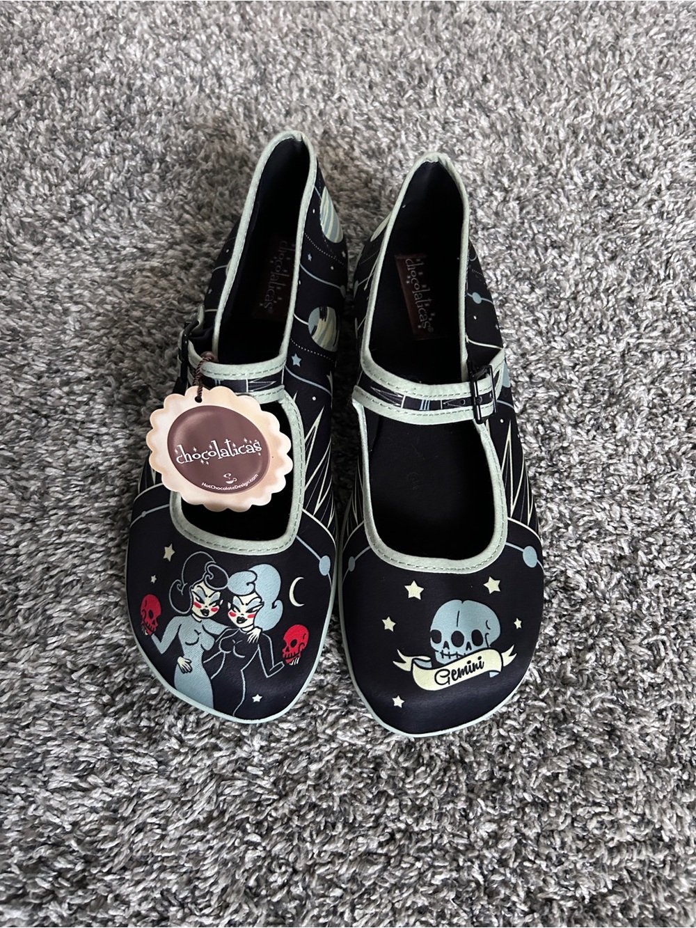 Chocolaticas Astrology Gemini Mary Jane Flats-RARE,NWT, 8